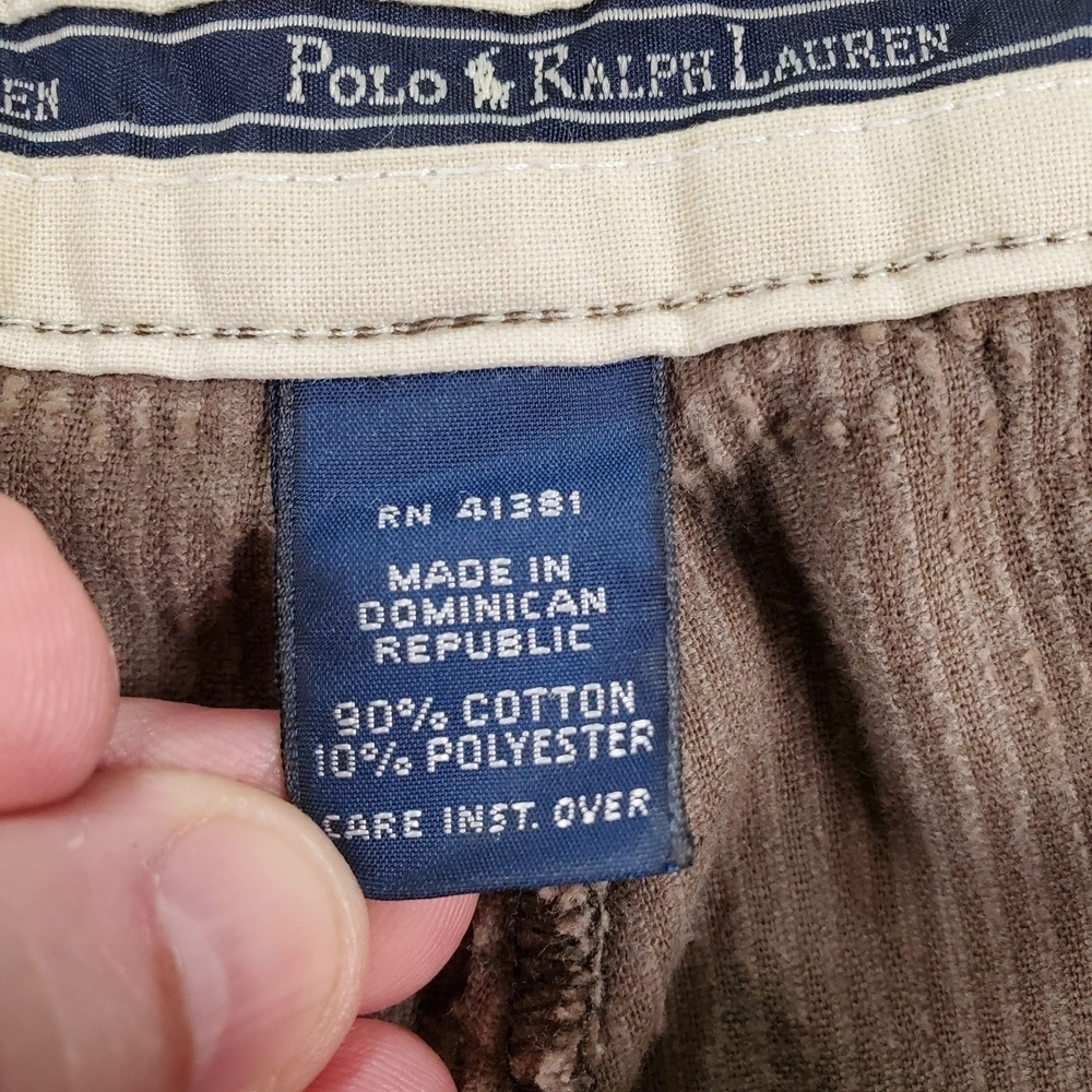 VTG Polo Ralph Lauren Andrew Pant Corduroy Pants Mens 40x32 Pleated Baggy Y2K - Picture 8 of 10
